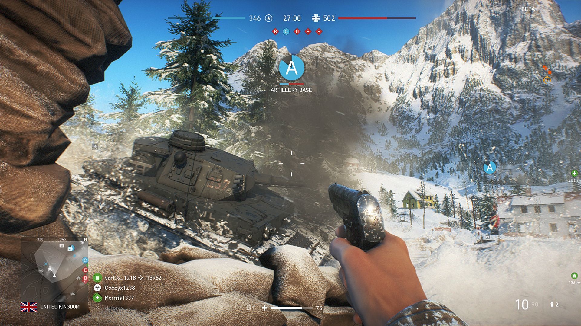 battlefield v snow tank