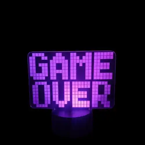 Lampeez Pixel Game Over 3D LED Lamp Purple removebg preview compressed