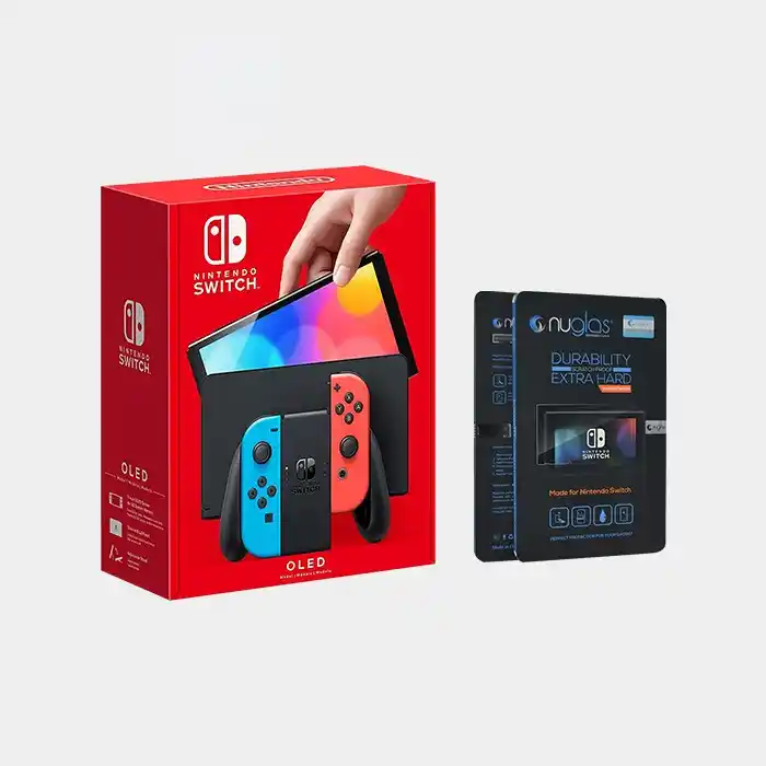 خرید کنسول بازی Nintendo Switch Oled آبی و قرمز به همراه هدیه