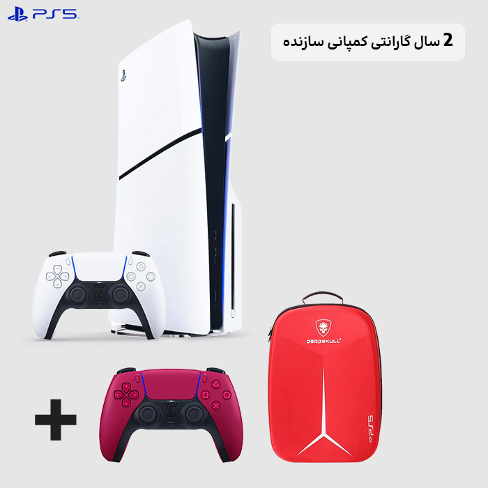 ps5 slim standard with cosmic red and deadskull