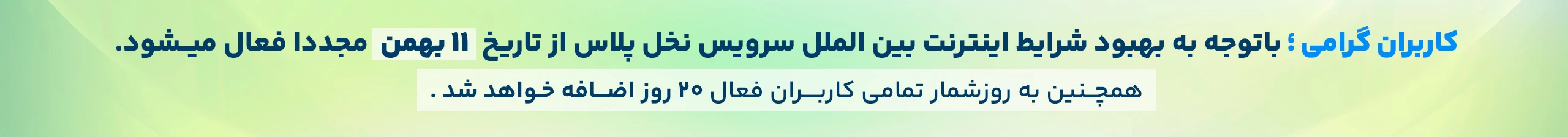 فعال شدن سرویس نخل پلاس