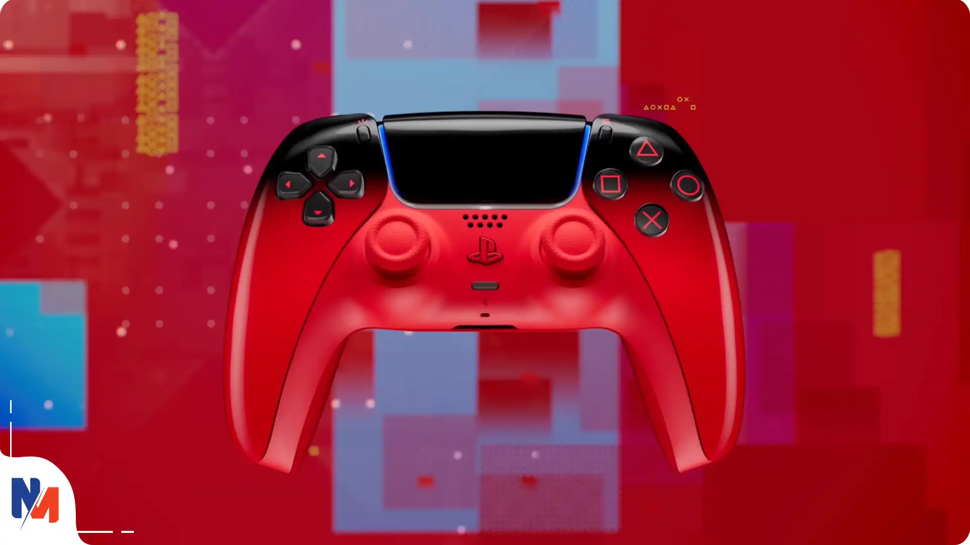 بررسی دسته PS5 طرح Hyperpop Techno Red