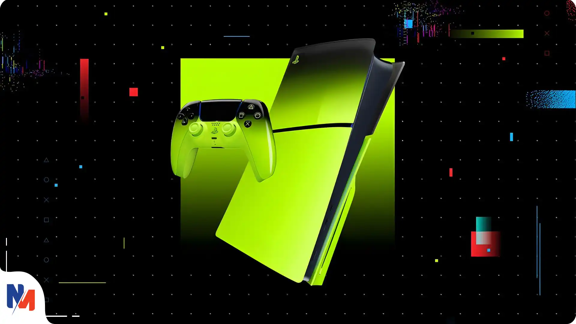 فیس پلیت PS5 اسلیم طرح Hyperpop Remix Green