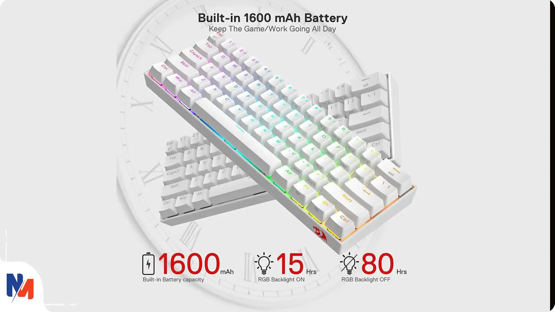 بررسی کیبورد گیمینگ ردراگون مدل K530 PRO سفید