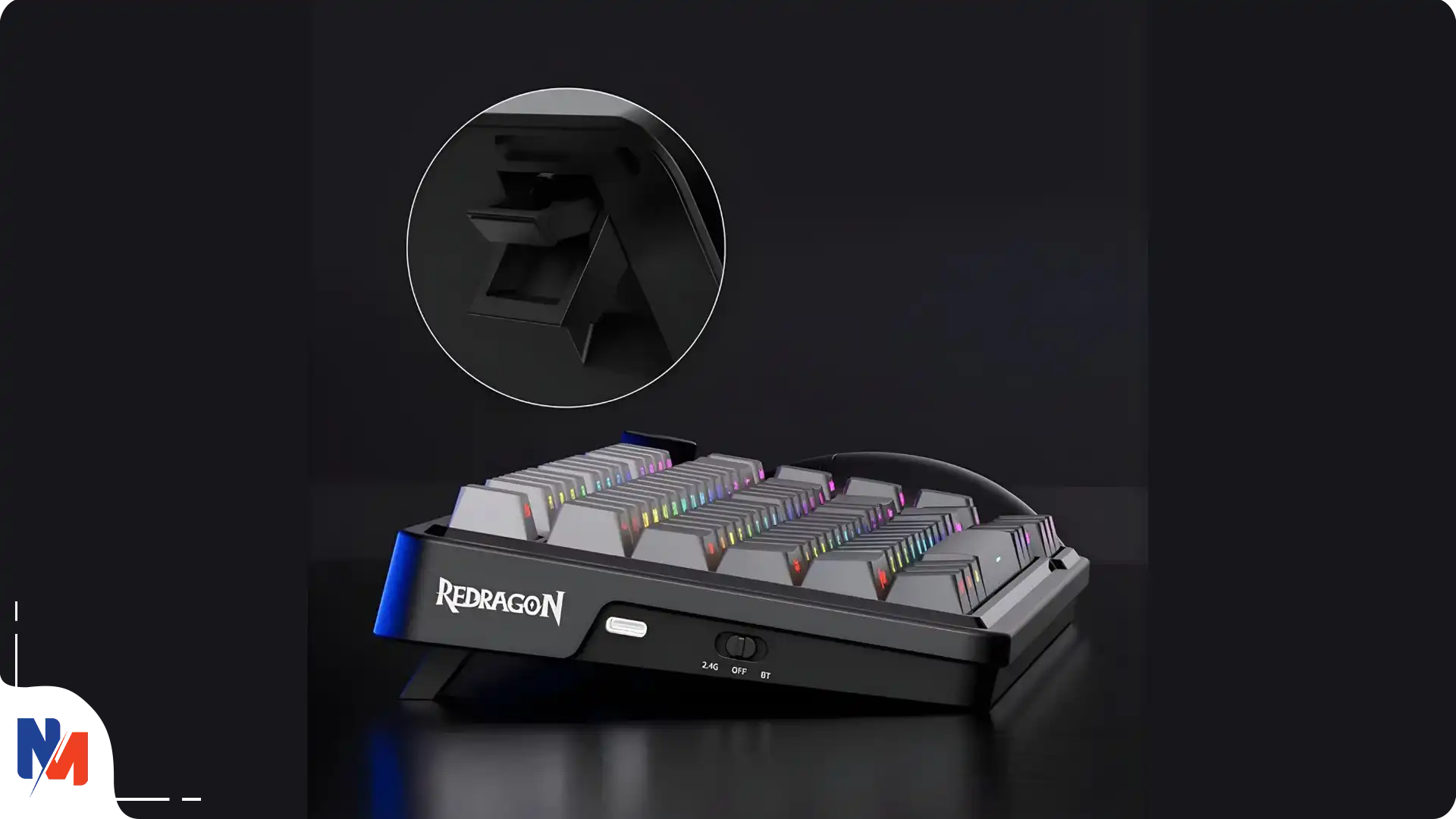کیبورد گیمینگ redragon مدل UCAL K673 SP Pro خاکستری