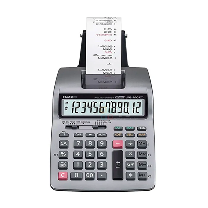 ماشین حساب کاسیو مدل HR-100TM چاپی ماشین حساب کاسیو مدل HR-100TM چاپی
