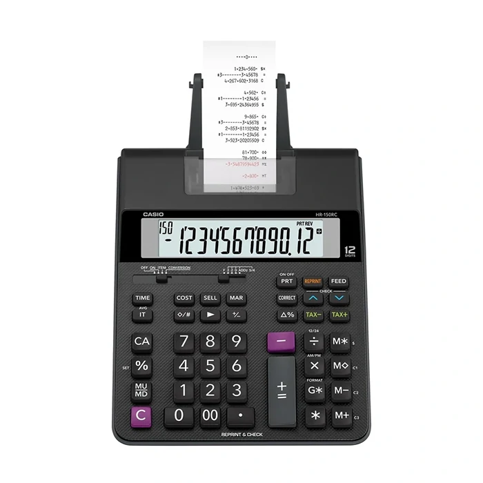 ماشین حساب کاسیو مدل HR-150RC چاپی ماشین حساب کاسیو مدل HR-150RC چاپی