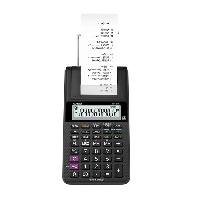 ماشین حساب کاسیو مدل HR-8RC-BK چاپی ماشین حساب کاسیو مدل HR-8RC-BK چاپی