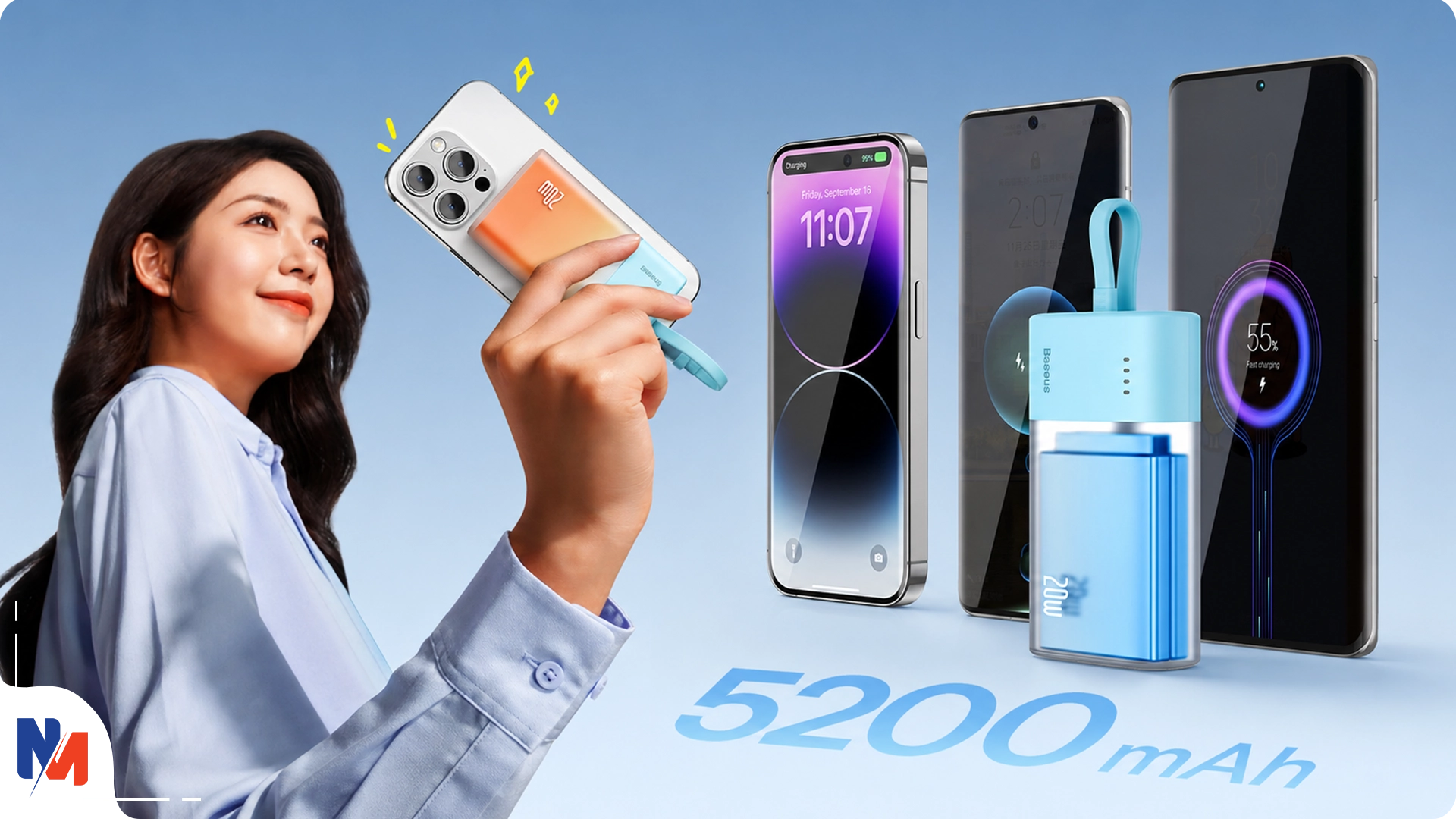 پاوربانک باسئوس مدل Popsicle ظرفیت 5200 میلی آمپر